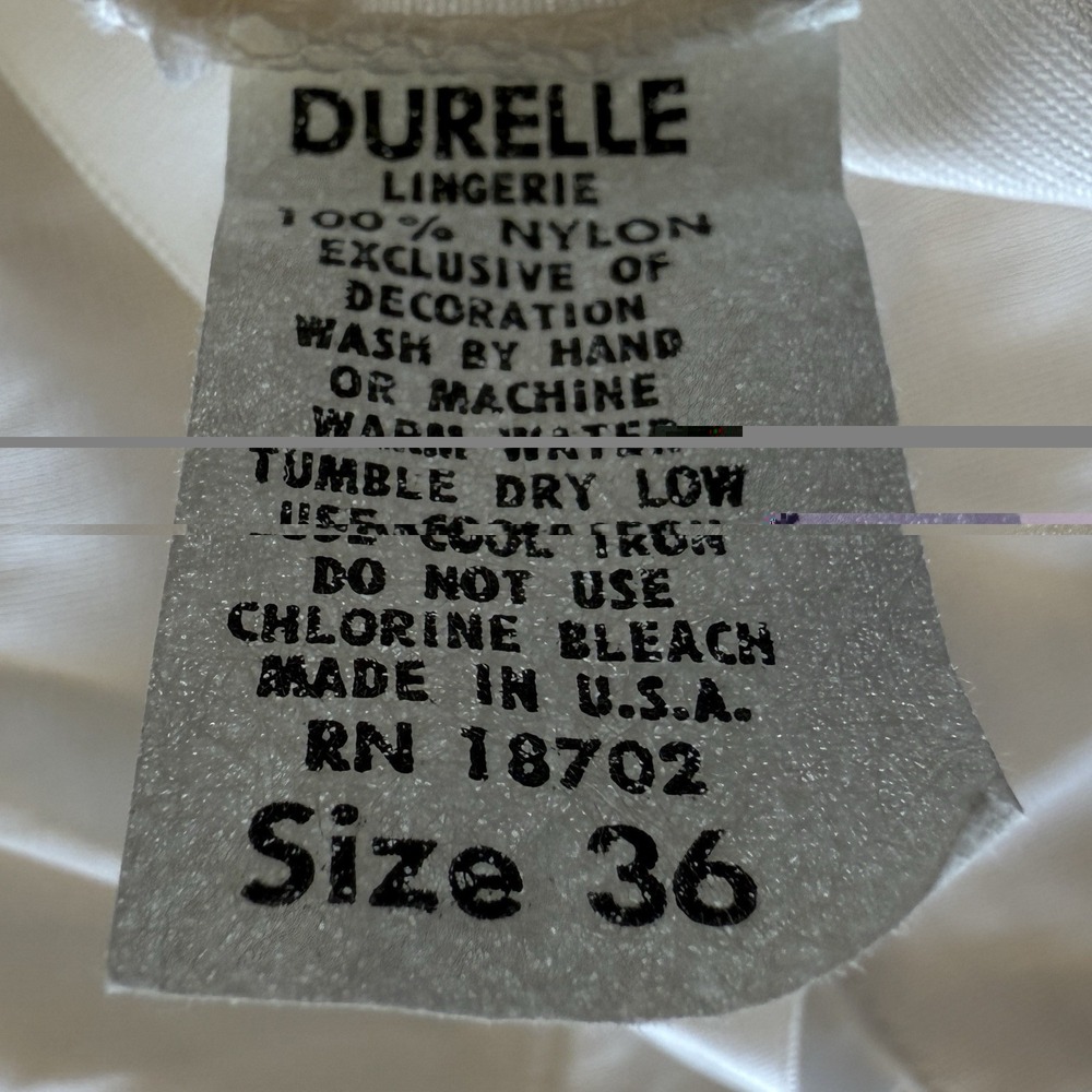 Vintage 60s Durelle Lingerie Full Fitted Slip Dress Sz 36 White Mid Length Sexy - Picture 4 of 6